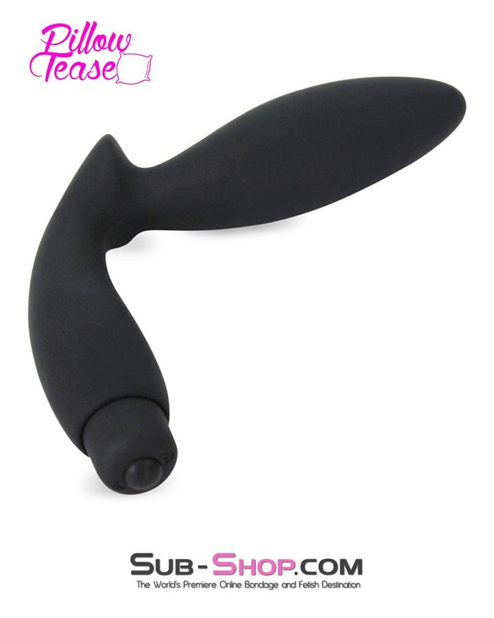 0440E      Black Silicone Butt Plug with Perineum Stimulator Butt Plug   , Sub-Shop.com Bondage and Fetish Superstore