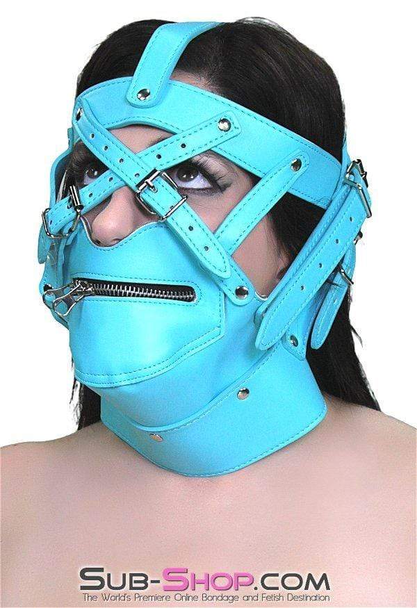 4478MQ      Severe Restriction Diamond Blue Zip Mask & Posture Trainer - LAST CHANCE - Final Closeout! MEGA Deal   , Sub-Shop.com Bondage and Fetish Superstore