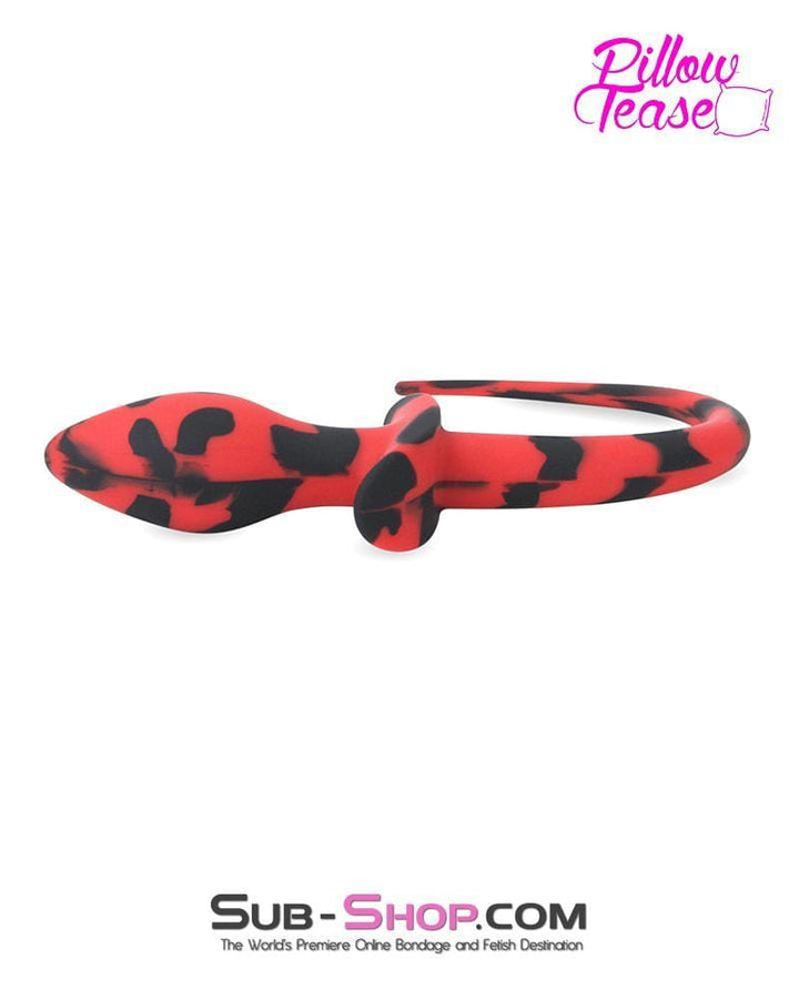 0465E      Good Puppy Red and Black Silicone Puppy Play Tail Butt Plug - LAST CHANCE - Final Closeout! MEGA Deal   , Sub-Shop.com Bondage and Fetish Superstore