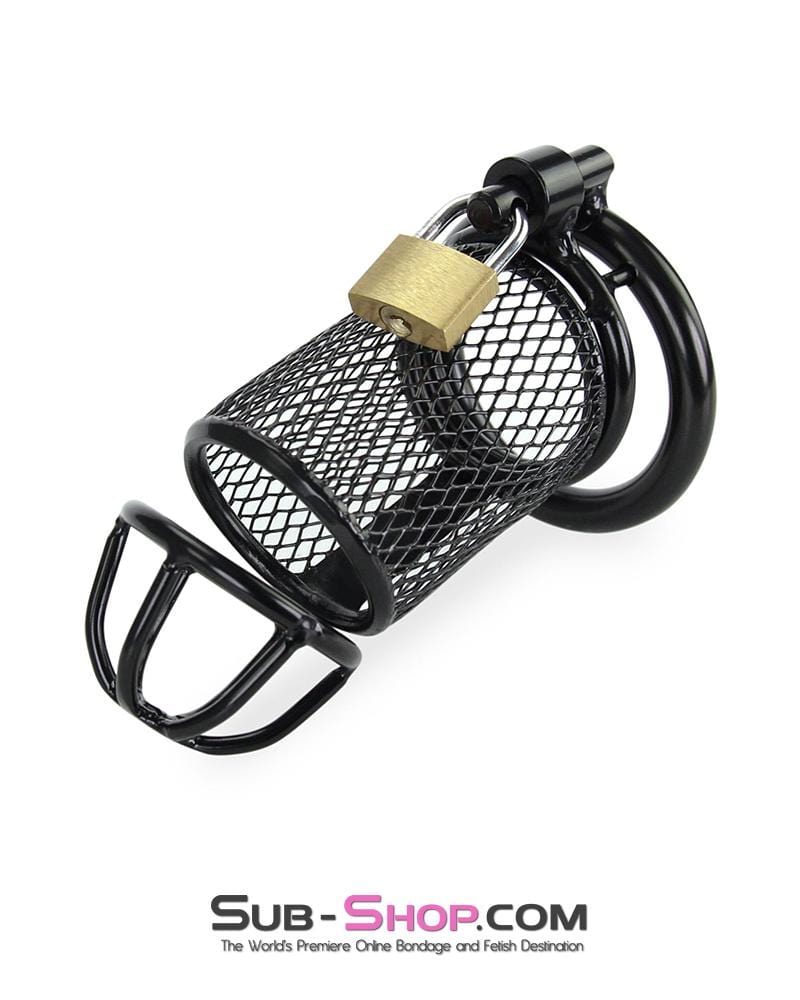 Sissy Black Steel Chastity Device, BDSM Bondage Gear