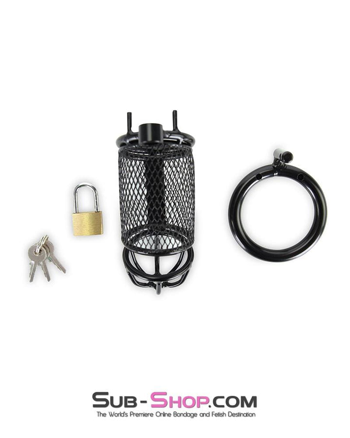 4725M      Caged Animal Black Steel Tease and Denial Chastity Device Chastity   , Sub-Shop.com Bondage and Fetish Superstore