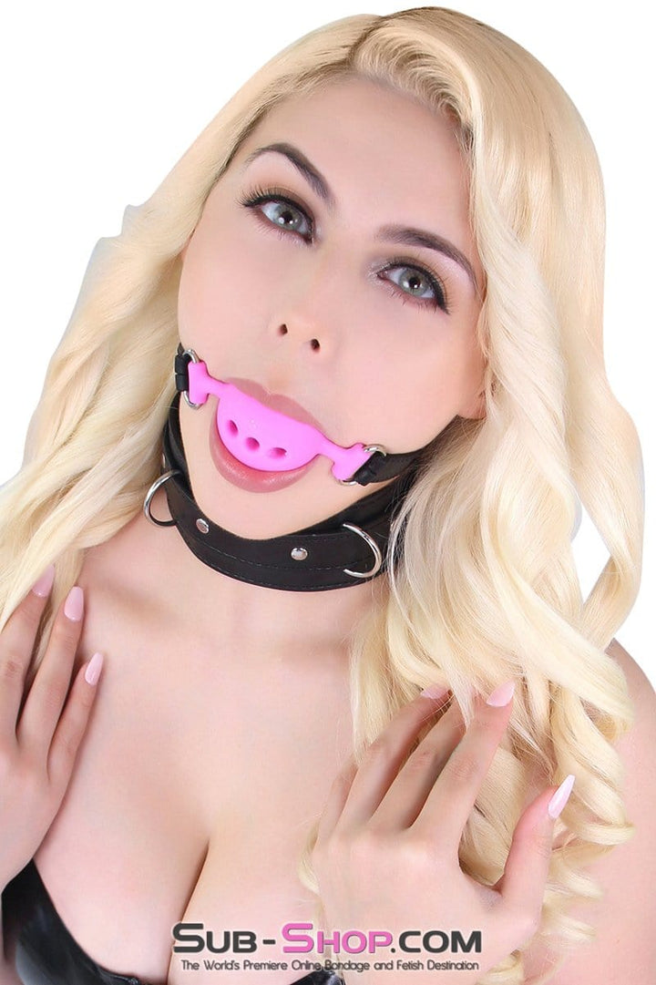 0524RS      Large Locking Pink Silicone Breather Ball Gag Gags   , Sub-Shop.com Bondage and Fetish Superstore