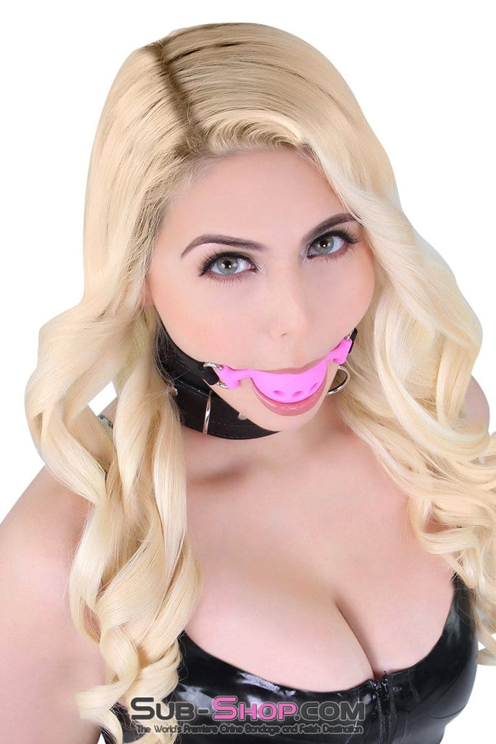 0524RS      Large Locking Pink Silicone Breather Ball Gag Gags   , Sub-Shop.com Bondage and Fetish Superstore