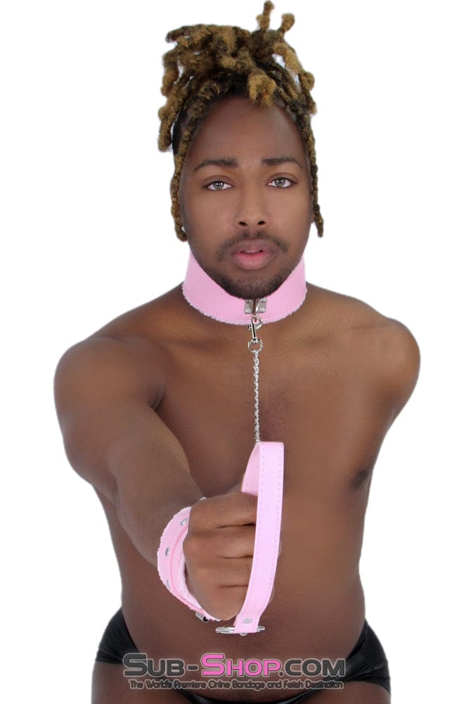 2785MQ      Pink Handle Chained Bondage Leash Leash   , Sub-Shop.com Bondage and Fetish Superstore