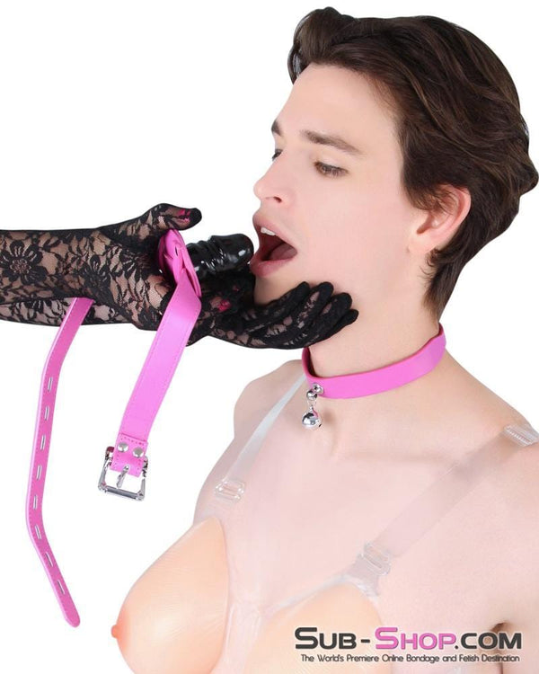 5709RS-SIS      Pretty Sissy Bimbo Sissy Training Cock Sucker Hot Pink Locking Penis Gag Sissy   , Sub-Shop.com Bondage and Fetish Superstore