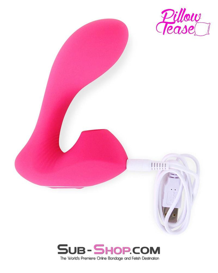 0590E      Pink Rechargeable Clit Suction Silicone Vibe Vibrators   , Sub-Shop.com Bondage and Fetish Superstore