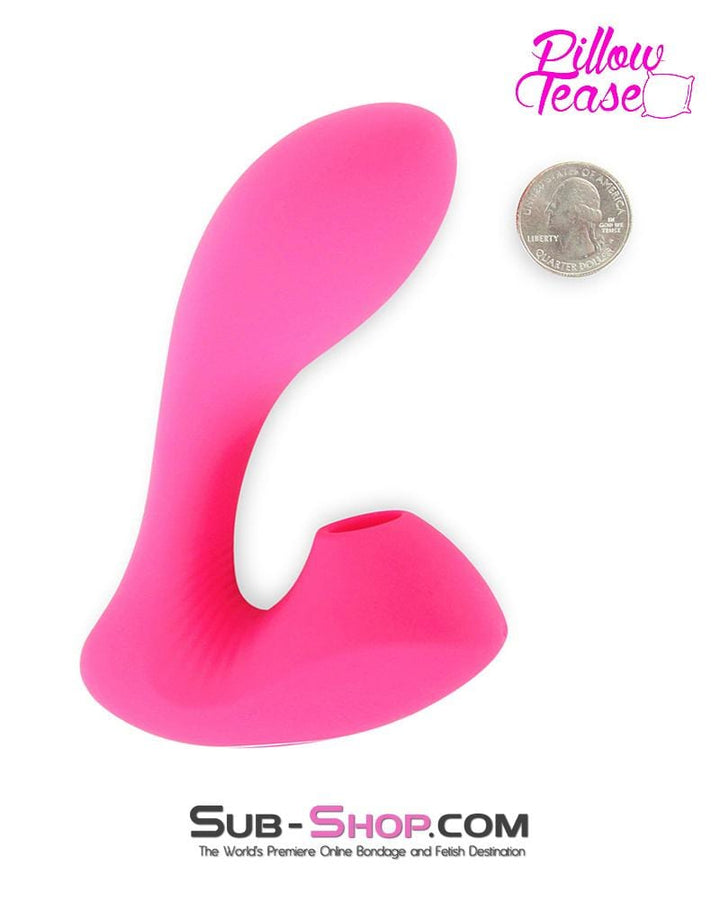 0590E      Pink Rechargeable Clit Suction Silicone Vibe Vibrators   , Sub-Shop.com Bondage and Fetish Superstore