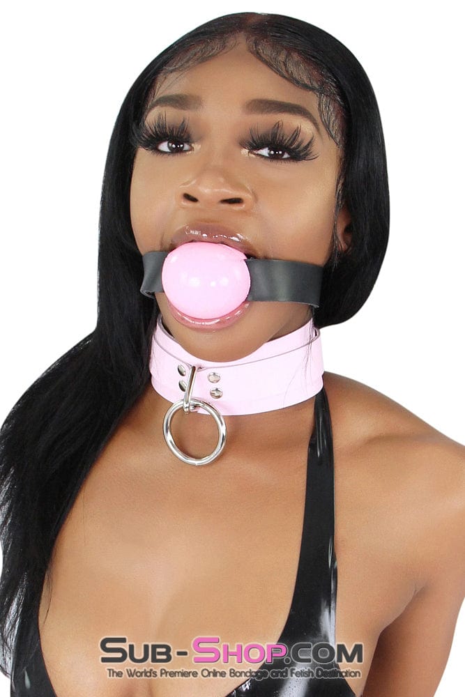 0991A      Captured Beauty Princess Pink Leather Bondage Collar Collar   , Sub-Shop.com Bondage and Fetish Superstore