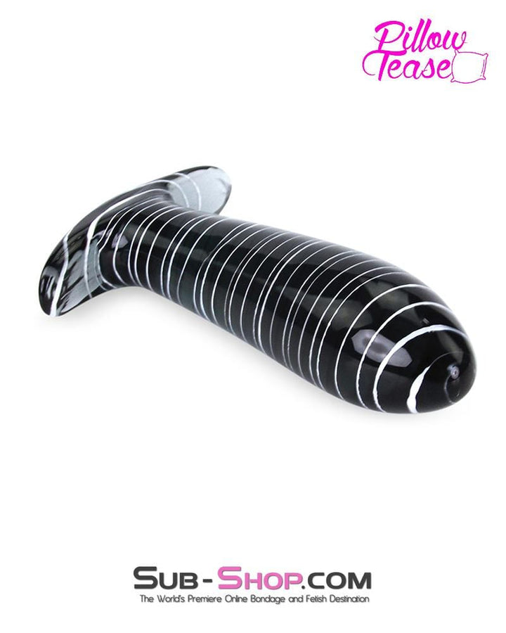 0600E      Black Swirl Glass Luxe P-Spot Butt Plug - LAST CHANCE - Final Closeout! MEGA Deal   , Sub-Shop.com Bondage and Fetish Superstore