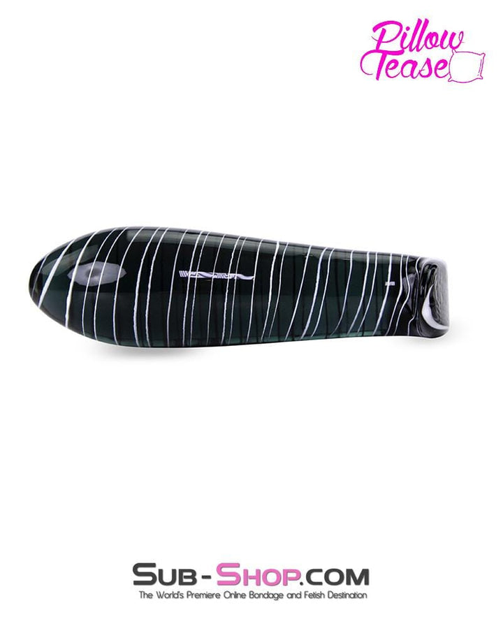 0600E      Black Swirl Glass Luxe P-Spot Butt Plug - LAST CHANCE - Final Closeout! MEGA Deal   , Sub-Shop.com Bondage and Fetish Superstore