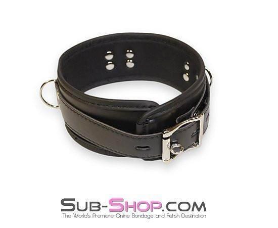 0675HS      Comfortably Captured Lined Locking Bondage Collar Collar   , Sub-Shop.com Bondage and Fetish Superstore