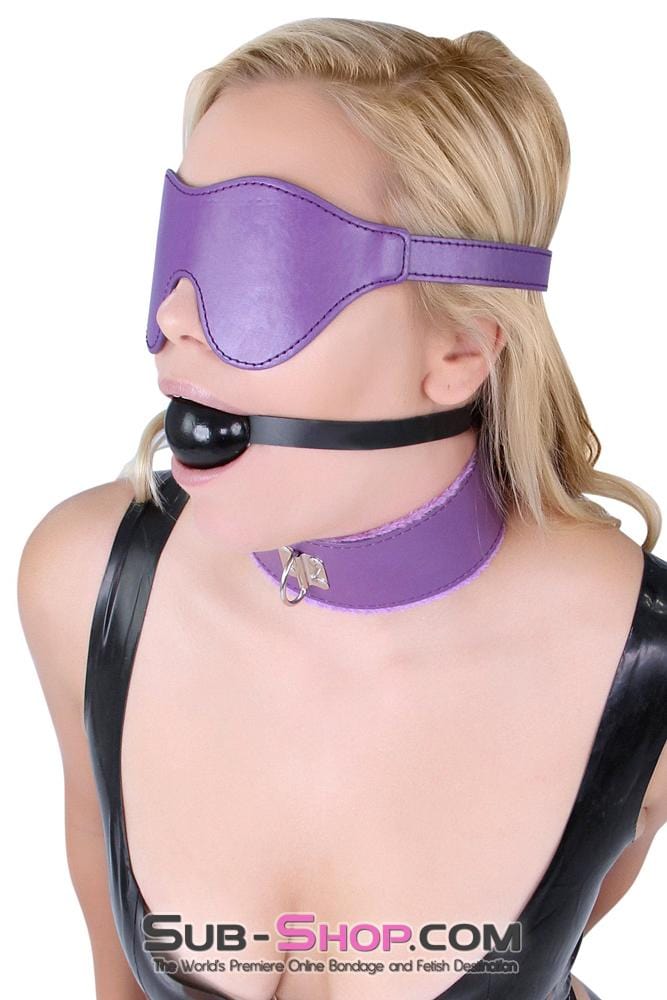 0540MQ-SIS      Sissy Boi Accessory Sensual Submission Purple Fur Lined Collar with Dominant Female Matching Bondage Leash Sissy   , Sub-Shop.com Bondage and Fetish Superstore