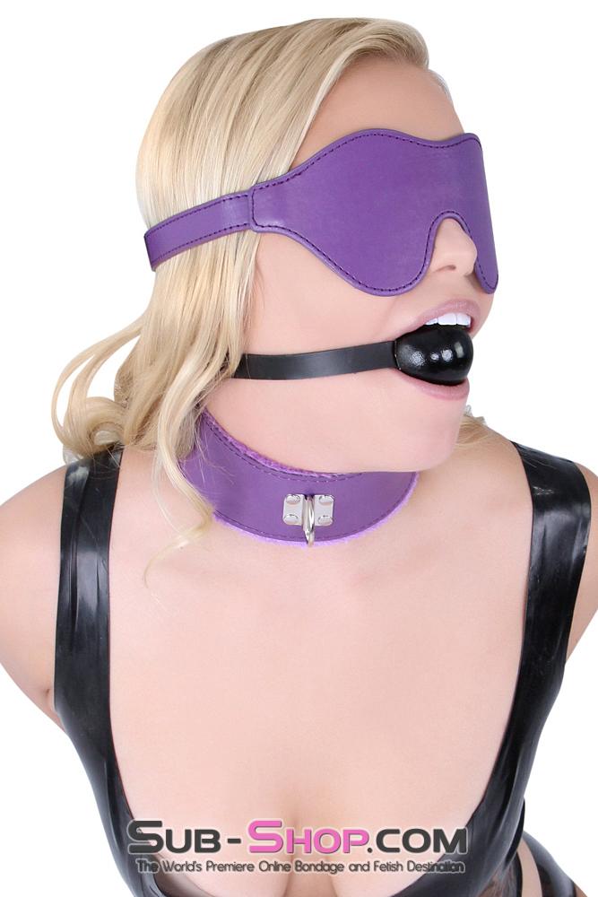 0540MQ-SIS      Sissy Boi Accessory Sensual Submission Purple Fur Lined Collar with Dominant Female Matching Bondage Leash Sissy   , Sub-Shop.com Bondage and Fetish Superstore