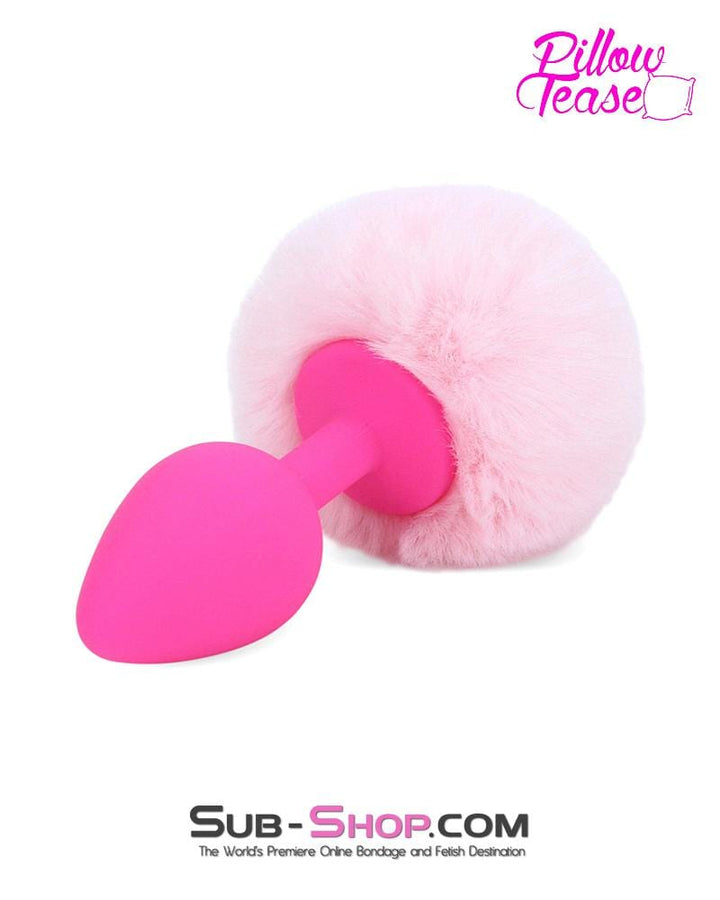 0679E      Pink Princess Puff Bunny Butt Medium Hot Pink Silicone Tail Butt Plug Butt Plug   , Sub-Shop.com Bondage and Fetish Superstore