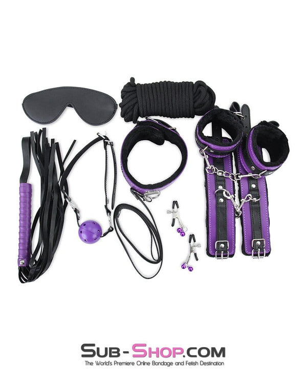 6855M-SIS      Weekend in Sissy Bondage Accessory 10 pc Purple and Sissy Hypnosis Black Full Bondage Scene Sex Kit Sissy   , Sub-Shop.com Bondage and Fetish Superstore