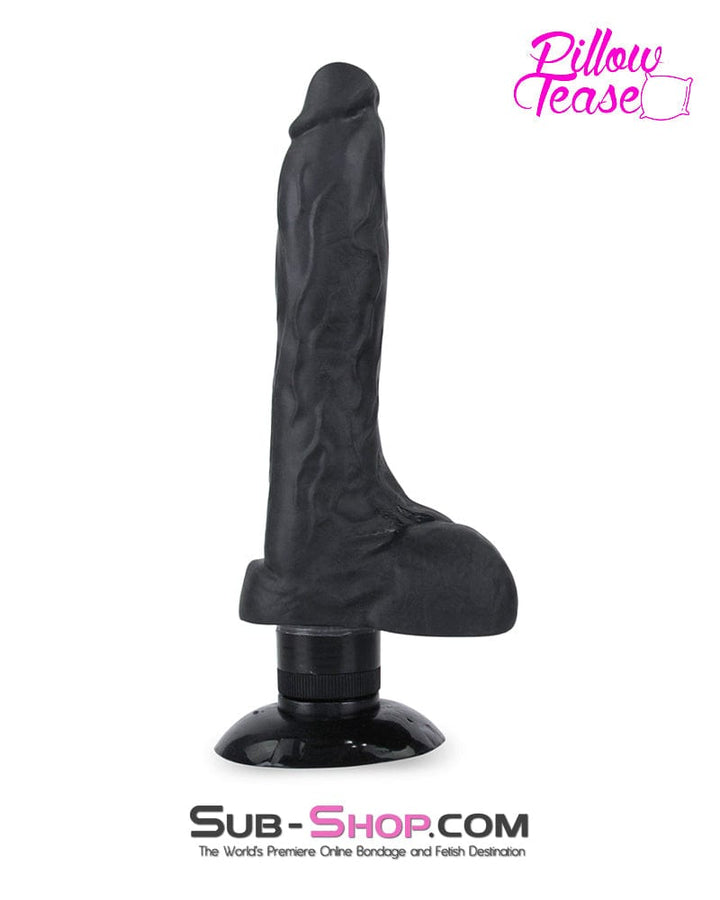 6874M      Suction Vibration Realistic 9” Black Dildo Dildo   , Sub-Shop.com Bondage and Fetish Superstore