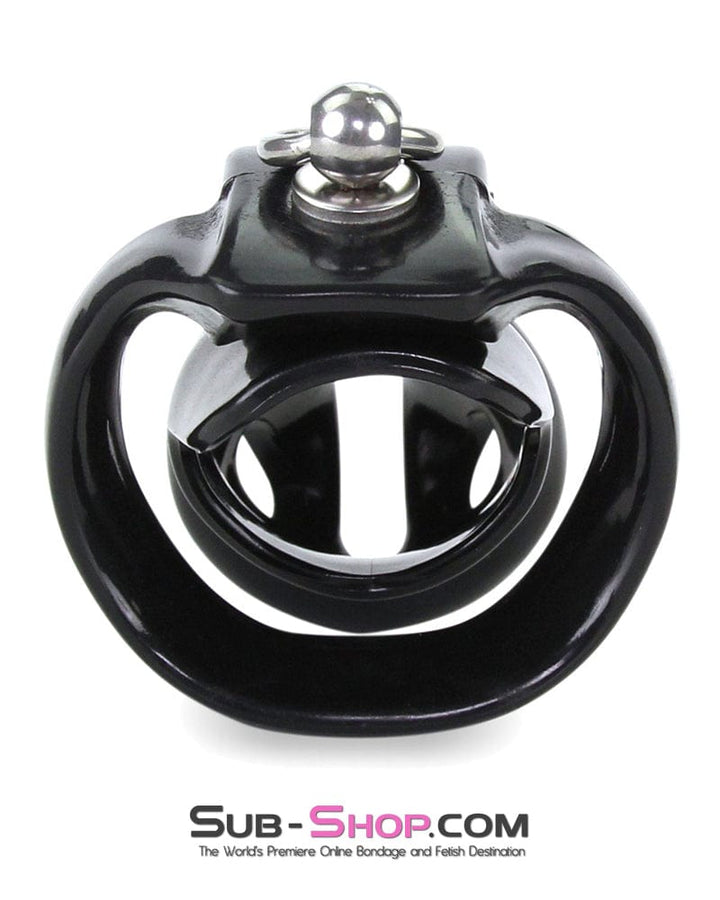 6893M-SIS      Sissy Boy Long Black Cock Cage with Lead Ring and Medium Cock Cuff Ring Sissy   , Sub-Shop.com Bondage and Fetish Superstore