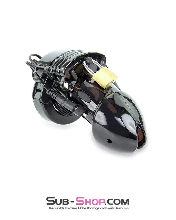 6928AE      Electro Stim Black Jack Adjustable Locking Male Cock Cuff Chastity Device Chastity   , Sub-Shop.com Bondage and Fetish Superstore