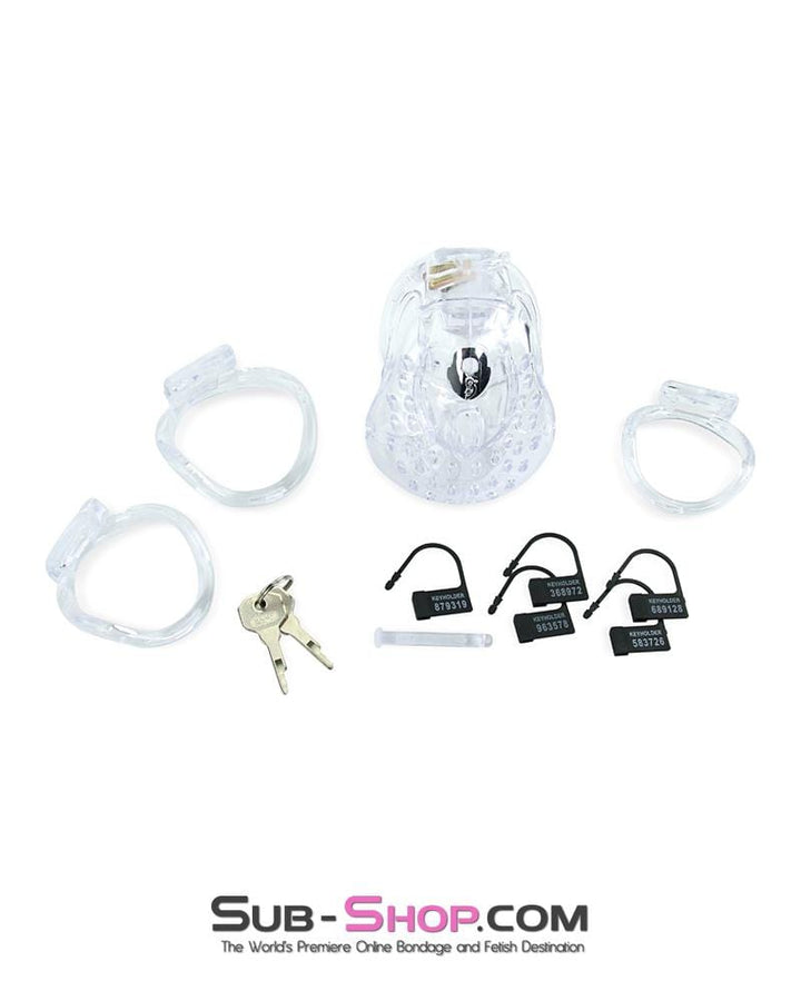 6964AE      Large Dungeon Cage Clear High Security Full Coverage Male Chastity Device - MEGA Deal MEGA Deal   , Sub-Shop.com Bondage and Fetish Superstore