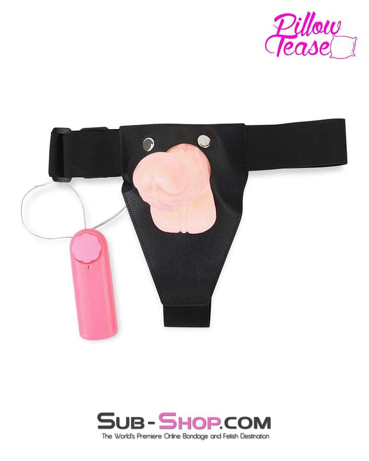 0698E-SIS      Pretty Sissy Slave Games Vibrating Penis Extender Hollow Pegging Female BDSM Strap On Harness Set with Vibrating Tip Sissy   , Sub-Shop.com Bondage and Fetish Superstore