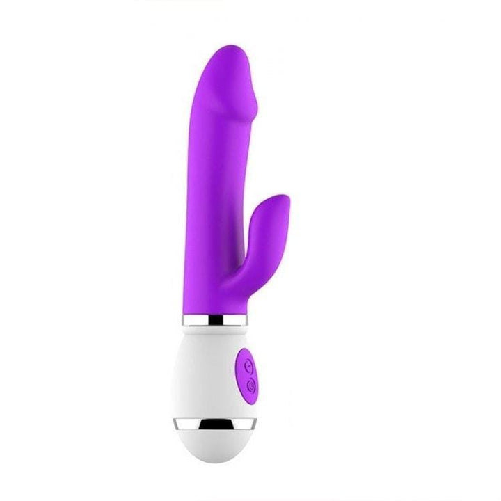 6999M      Rechargeable 12 Function Rotating Purple Penis Vibrator with Clit Stimulate-Her Vibrators   , Sub-Shop.com Bondage and Fetish Superstore