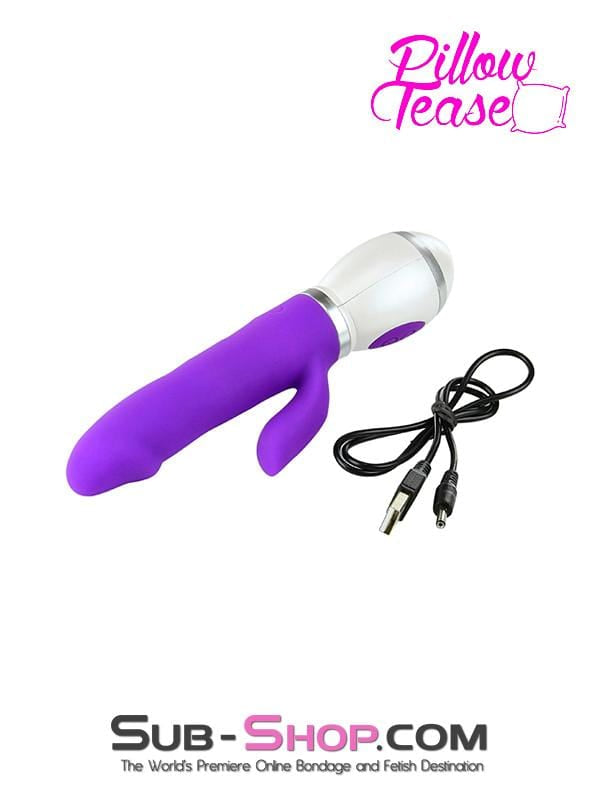 6999M      Rechargeable 12 Function Rotating Purple Penis Vibrator with Clit Stimulate-Her Vibrators   , Sub-Shop.com Bondage and Fetish Superstore