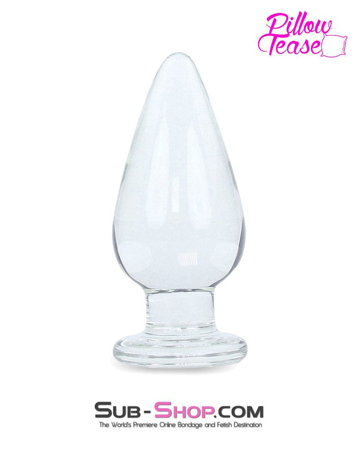 7035E      Big Sensations Large Clear Glass Anal Plug - LAST CHANCE - Final Closeout! MEGA Deal   , Sub-Shop.com Bondage and Fetish Superstore