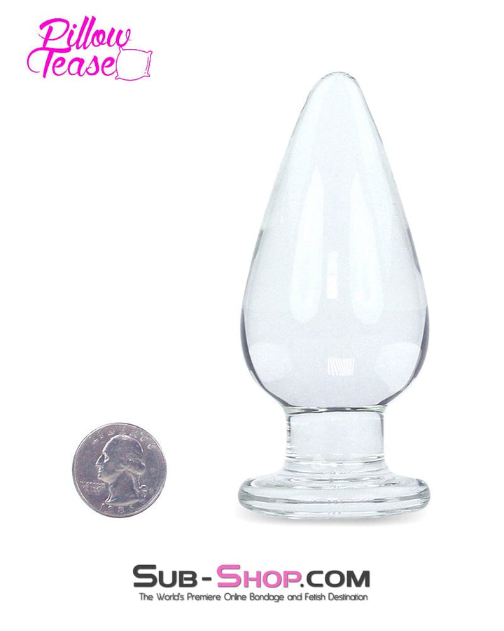 7035E      Big Sensations Large Clear Glass Anal Plug - LAST CHANCE - Final Closeout! MEGA Deal   , Sub-Shop.com Bondage and Fetish Superstore