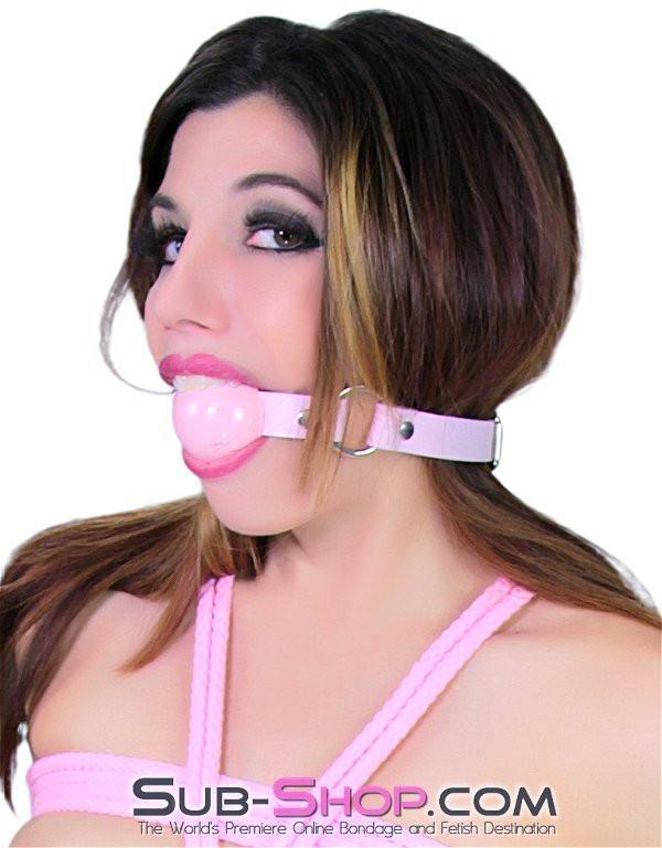 7053A      Princess’s Submission Pink Leather Ballgag Ballgag   , Sub-Shop.com Bondage and Fetish Superstore