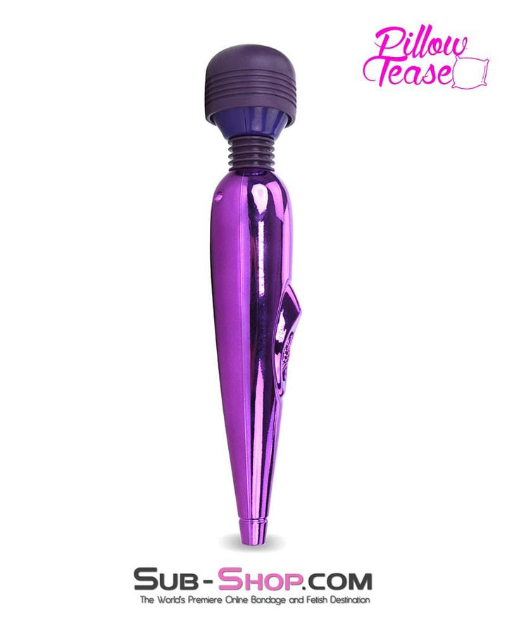 7120S      USB Rechargeable Purple Power Chrome 7" Vibrating Travel Wand Vibrators   , Sub-Shop.com Bondage and Fetish Superstore