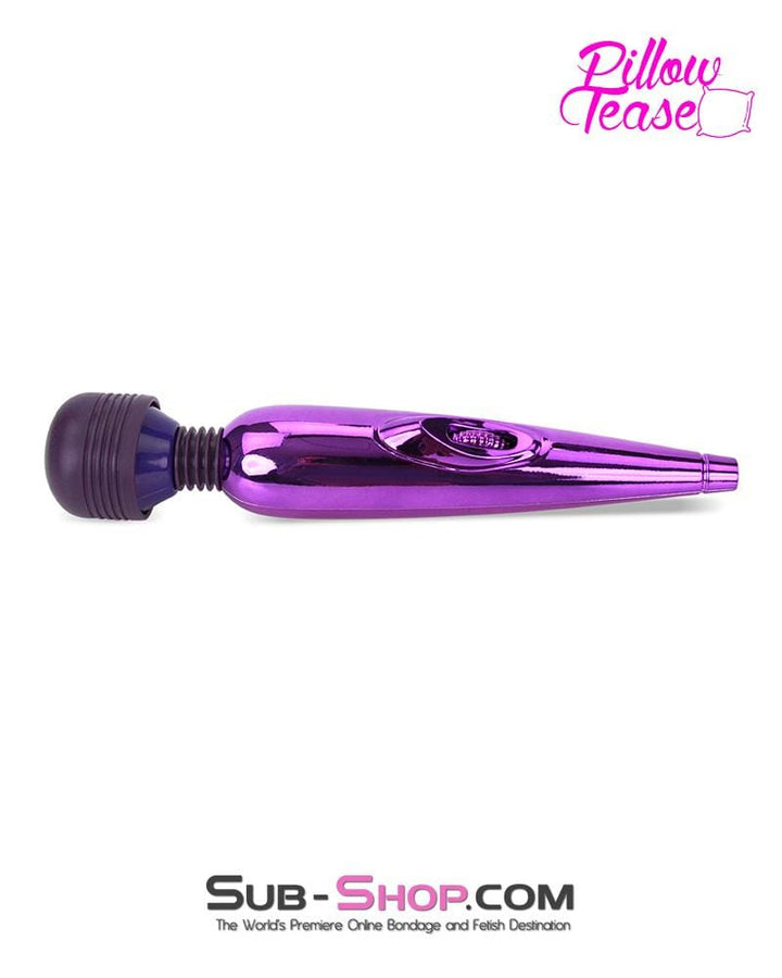 7120S      USB Rechargeable Purple Power Chrome 7" Vibrating Travel Wand Vibrators   , Sub-Shop.com Bondage and Fetish Superstore