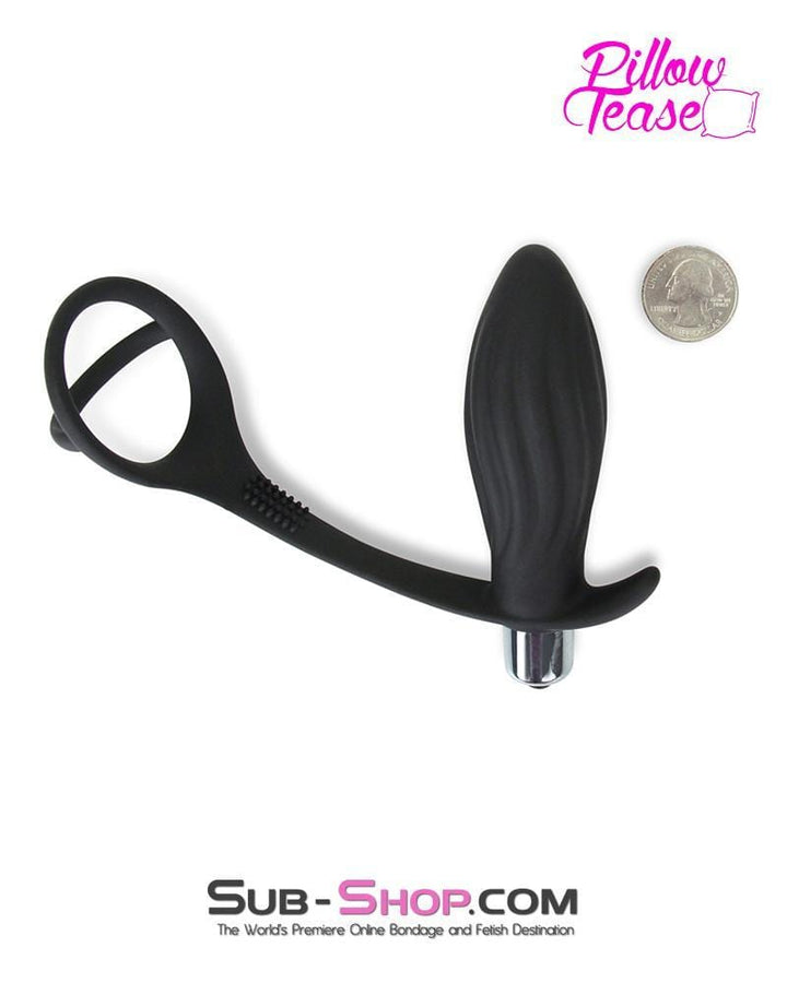 7153S      Vibrating Silicone Waves Butt Plug with Cock and Balls Ring - LAST CHANCE - Final Closeout! MEGA Deal   , Sub-Shop.com Bondage and Fetish Superstore