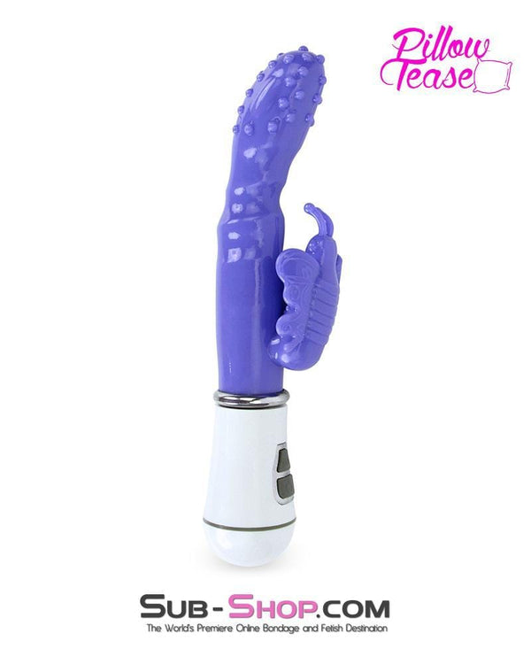 7214S      Nubby 12 Function Waterproof Soft Vibrator with Butterfly Wings Clit Stimulator Vibrators   , Sub-Shop.com Bondage and Fetish Superstore