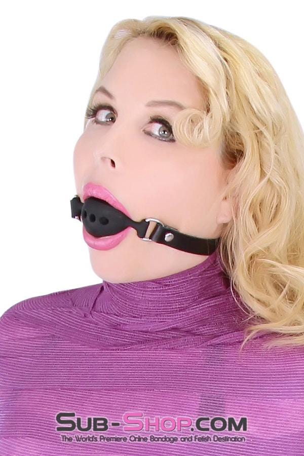 7364A      Large Black Silicone Ball Gag with Breather Holes Gags   , Sub-Shop.com Bondage and Fetish Superstore