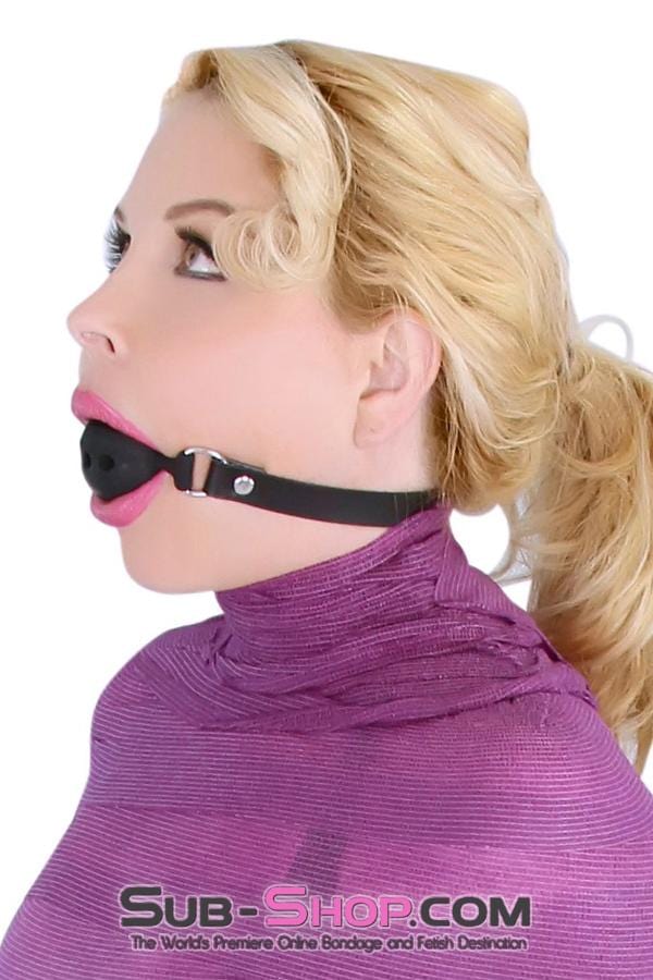 7364A      Large Black Silicone Ball Gag with Breather Holes Gags   , Sub-Shop.com Bondage and Fetish Superstore