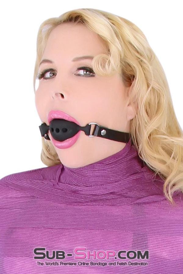 7364A      Large Black Silicone Ball Gag with Breather Holes Gags   , Sub-Shop.com Bondage and Fetish Superstore