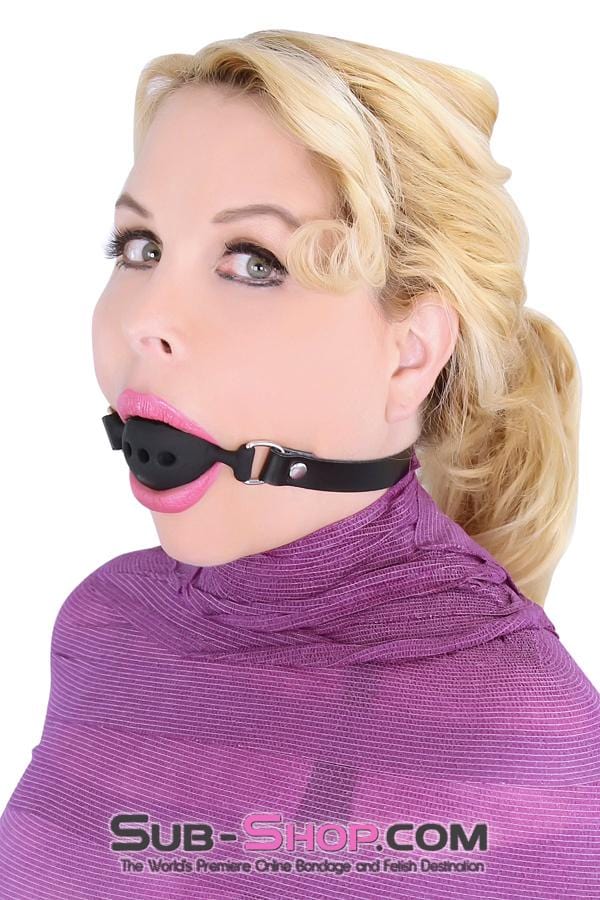 7364A      Large Black Silicone Ball Gag with Breather Holes Gags   , Sub-Shop.com Bondage and Fetish Superstore