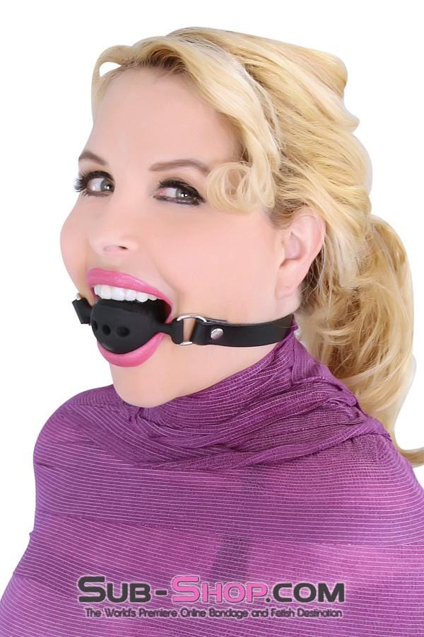 7364A      Large Black Silicone Ball Gag with Breather Holes Gags   , Sub-Shop.com Bondage and Fetish Superstore