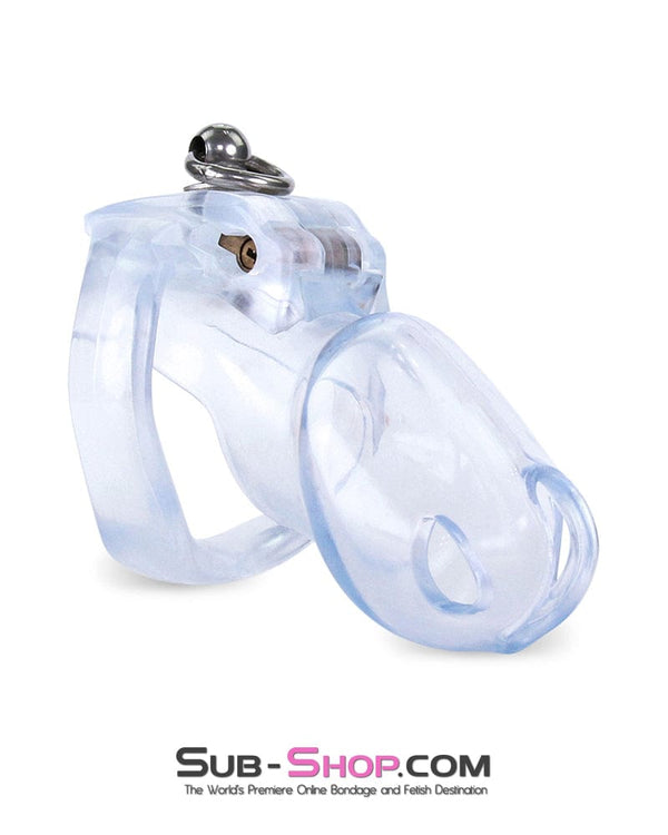 7286M Cock Cuff Lead Ring Medium Chastity Cage with Small Cock and Balls Cuff Chastity , Sub-Shop.com Bondage and Fetish Superstore