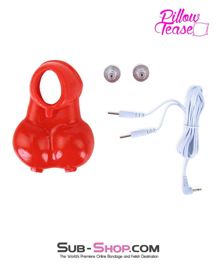 7411M      Red Sub-Shock Electro-Stim Ball Torture Cage with Cock Ring - LAST CHANCE - Final Closeout! MEGA Deal   , Sub-Shop.com Bondage and Fetish Superstore