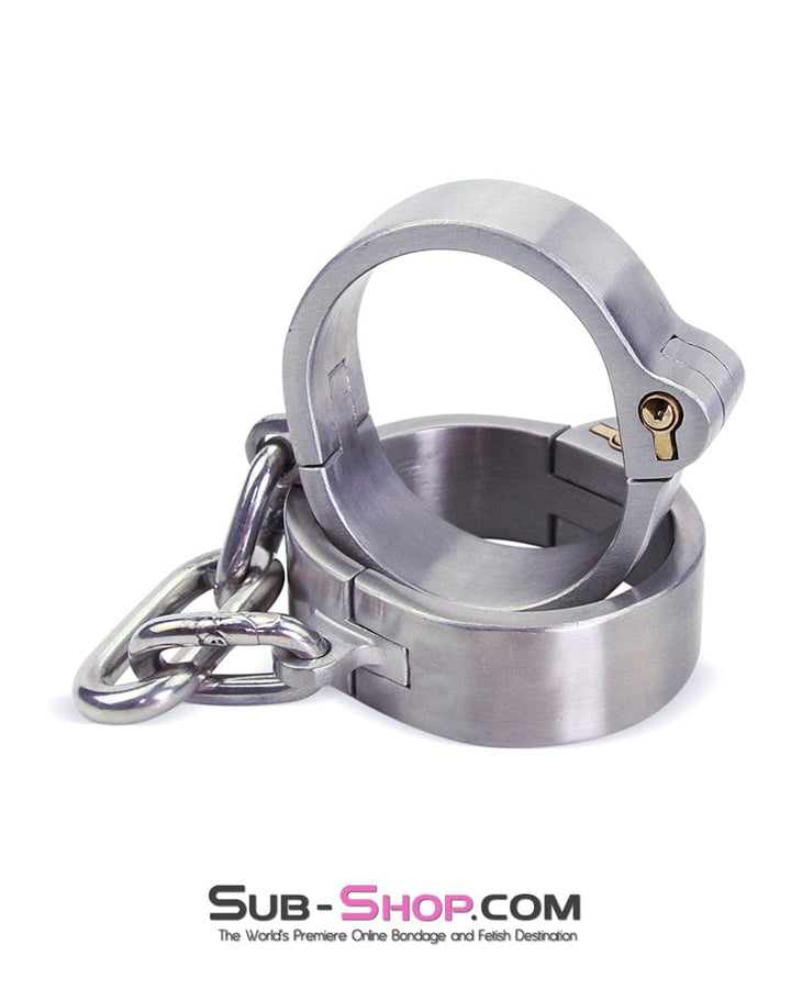 7806M      Captive Slave Chromed Steel Wrist Cuffs, Small / Medium Steel Bondage   , Sub-Shop.com Bondage and Fetish Superstore