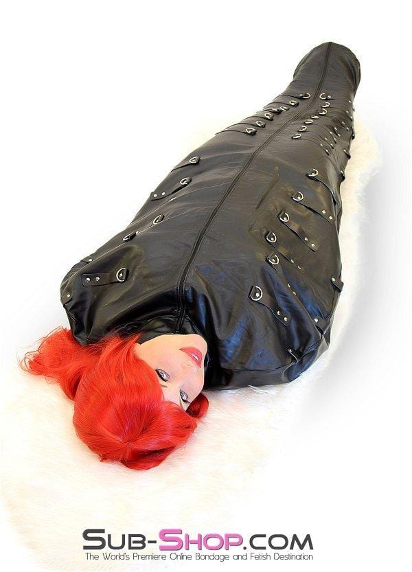 7849DL      Complete Domination Full Body Binder Bag with Zip Open Full Face Hood Body Sack   , Sub-Shop.com Bondage and Fetish Superstore