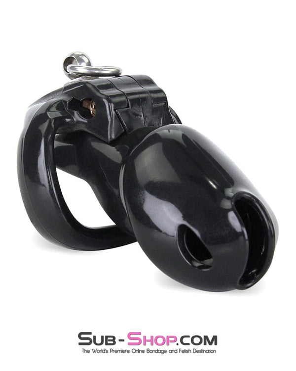 7869M      Hard Up Cock Cage Chastity with Lead Ring – Black with Medium Cock Ring Chastity   , Sub-Shop.com Bondage and Fetish Superstore