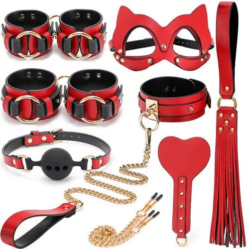 7874DL      Luxe 9 PC Naughty Kitten Bondage Fantasy Kit with Case Bondage Set   , Sub-Shop.com Bondage and Fetish Superstore