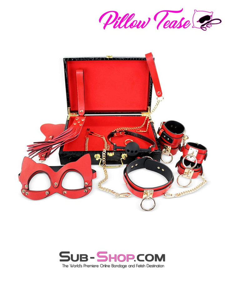 7874DL      Luxe 9 PC Naughty Kitten Bondage Fantasy Kit with Case Bondage Set   , Sub-Shop.com Bondage and Fetish Superstore