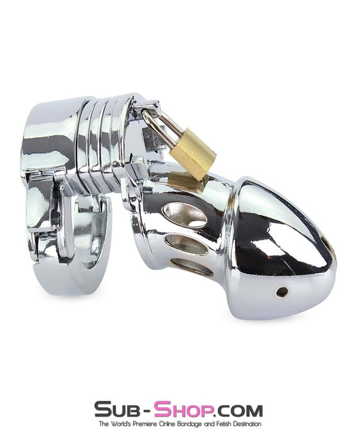 7889M      Locked Away Steel Locking Chastity With 3 Length Spacers and 5 Cock Cuff Size Positions Chastity   , Sub-Shop.com Bondage and Fetish Superstore