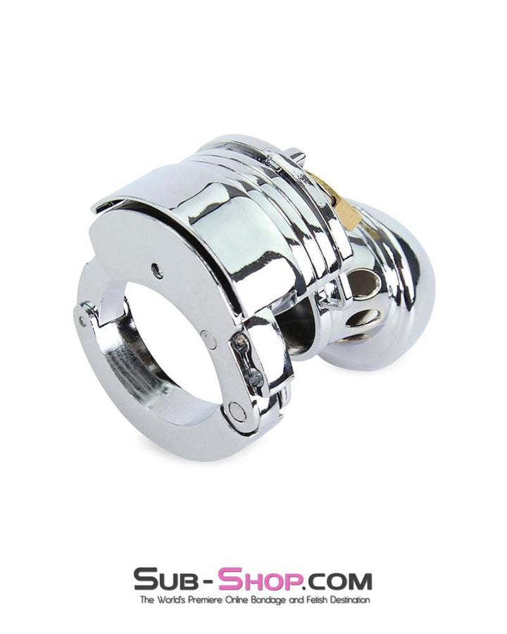 7889M      Locked Away Steel Locking Chastity With 3 Length Spacers and 5 Cock Cuff Size Positions Chastity   , Sub-Shop.com Bondage and Fetish Superstore