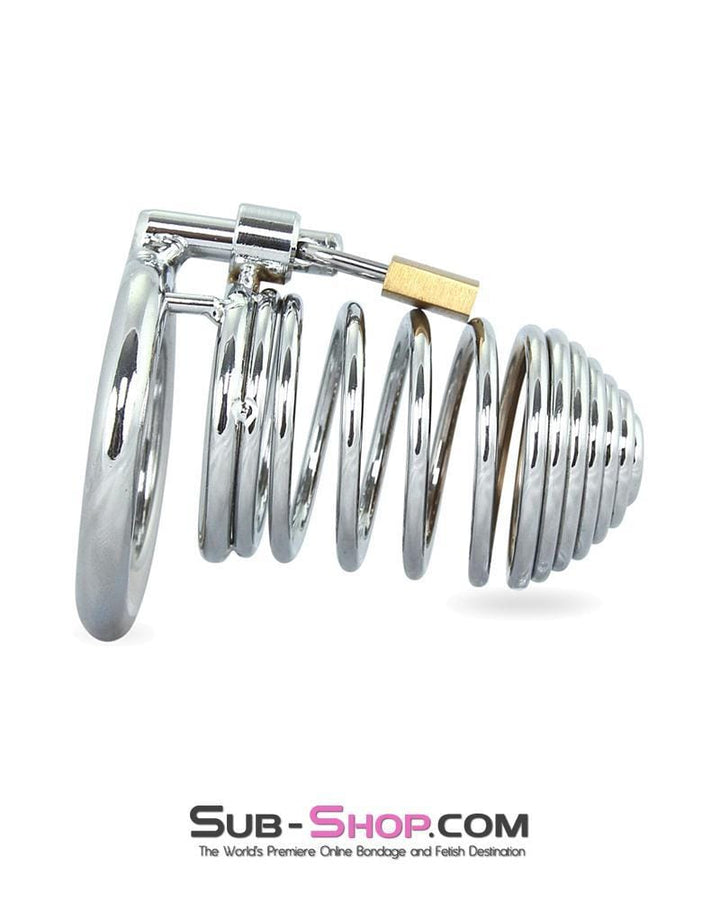 7890M      Wind Him Up Tease and Torment Locking Steel Cock Cage - MEGA Deal MEGA Deal   , Sub-Shop.com Bondage and Fetish Superstore