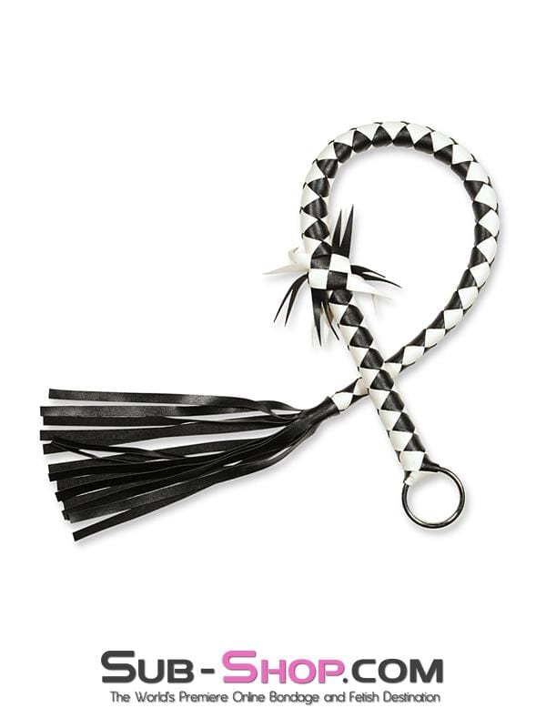 8802MQ      The Motivator 33" Black and White Braided Bullwhip Whip   , Sub-Shop.com Bondage and Fetish Superstore