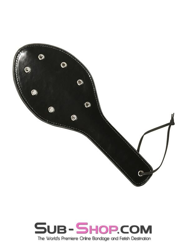 8805MQ      Black Patent Drilled Paddle Paddle   , Sub-Shop.com Bondage and Fetish Superstore